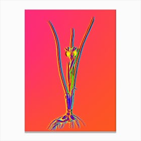 Neon Snake's Head Botanical in Hot Pink and Electric Blue n.0010 Canvas Print