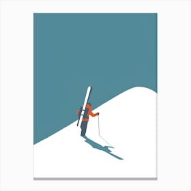 Skier Carrying Skis Canvas Print