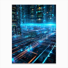 Cyberspace Network Interlinking Globally Cutting Edge Technologies Intertwining Forming A Futurist (1) Canvas Print