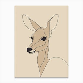 Deer - Boho, Line Art 11 Canvas Print