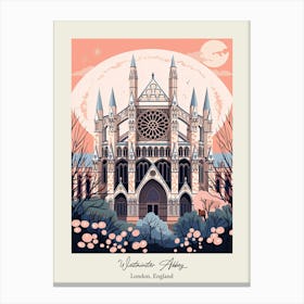 Westminster Abbey   London, England   Cute Botanical Illustration Travel 1 Poster Canvas Print
