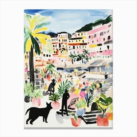 The Food Market In Monaco 2 Illustration Canvas Print
