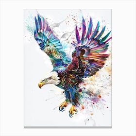 Eagle Colourful Watercolour 1 Canvas Print