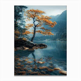 Autumn Tree In A Lake Canvas Print