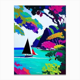 Ko Yao Yai Thailand Colourful Painting Tropical Destination Canvas Print