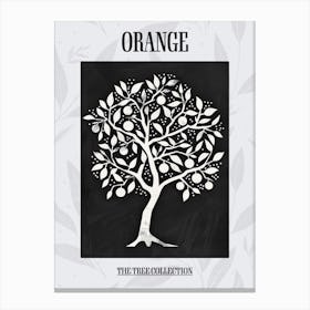 Orange Tree Simple Geometric Nature Stencil 21 Poster Canvas Print