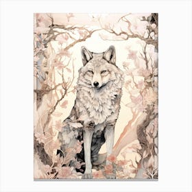 Indian Wolf Vintage Painting 2 Canvas Print