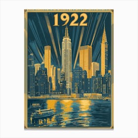 Aihrgdesign A Vintage Travel Poster Of The 1922 New York City 4183b0b0 Cf69 4469 8ca5 539965d7bbec 0 Canvas Print