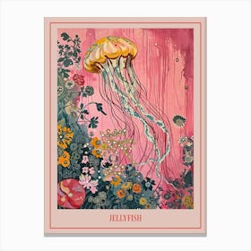 Floral Animal Painting Jellyfish 3 Poster Canvas Print