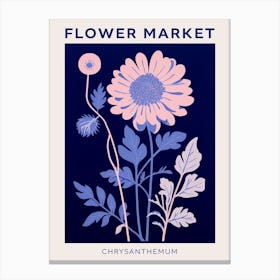 Blue Flower Market Poster Chrysanthemum 1 Canvas Print