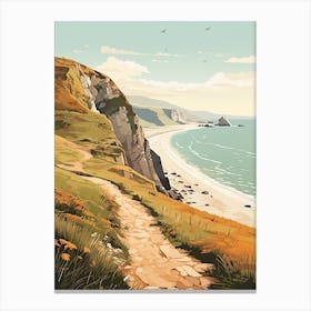 South West Coast Path England 1 Hiking Trail Landscape Canvas Print