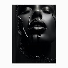 Sealed Black Female Lips Embodying Silence Against A Stark Background Minuscule Touch Of Artistic G Canvas Print