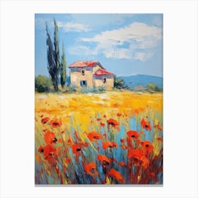 Poppies In Tuscany Canvas Print