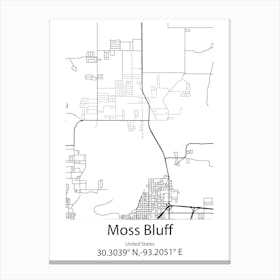 Moss,Norway Minimalist Map Canvas Print