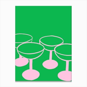 Pink Champagne Glasses Canvas Print