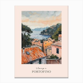 Mornings In Portofino Rooftops Morning Skyline 3 Canvas Print