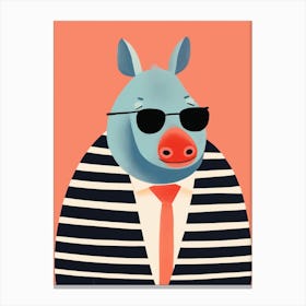 Little Rhinoceros 1 Wearing Sunglasses Canvas Print