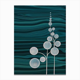 Minimalist Zen Tree Iridescent Teal Canvas Print