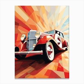 1930s Classic Car - Art Deco Automobile Design Abstract Background Stampe su tela