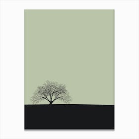 Minimalist Tree in Neutral Tones Canvas Print