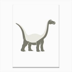 Grey Dinosaur Silhouette Canvas Print