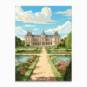 Palace Of Fontainebleau Gardens France Illustration 2   Canvas Print