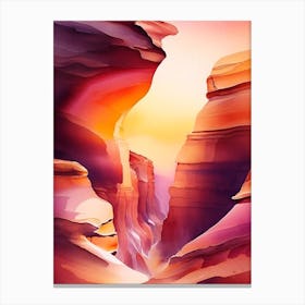 The Antelope Canyon Watercolour 2 Canvas Print
