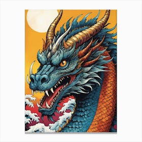 Japanese Dragon Pop Art Style (35) Canvas Print