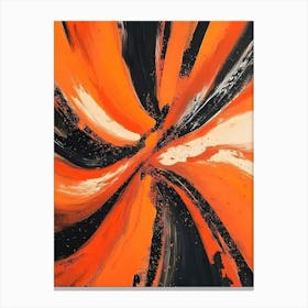 Abstract Orange And Black Painting Canvas Print