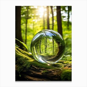 Crystal Clear Sphere Of Earth Suspended In A Lush Forest Setting Sunlight Filtering Through The Can 2 1 Canvas Print