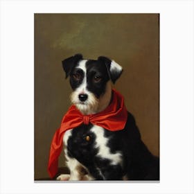 Parson Russell Terrier Renaissance Portrait Oil Painting Canvas Print