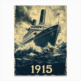 Aihrgdesign A Vintage Historical Poster Of The Rms Lusitania 2 Canvas Print