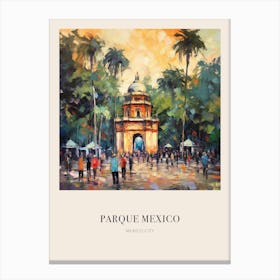 Parque Mexico Mexico City Mexico 2 Vintage Cezanne Inspired Poster Canvas Print