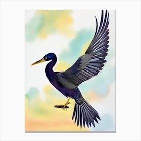 Cormorant Watercolour Bird Canvas Print