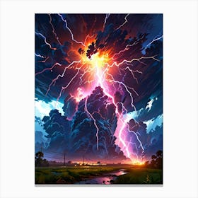 Lightning In The Sky 10 Canvas Print