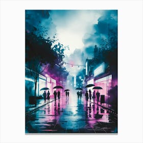 Rainy Night In The City Canvas Print