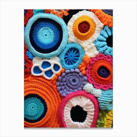 Crochet Bright Colours Material  Canvas Print
