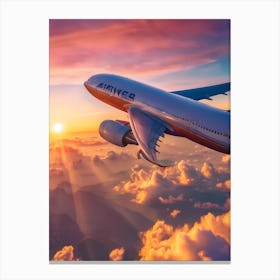 Airliner In Flight - Reimagined Canvas Print