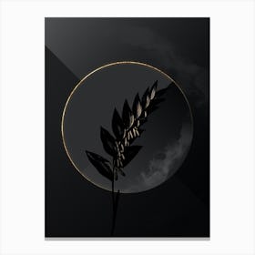 Shadowy Vintage Angular Solomon's Seal Botanical in Black and Gold Canvas Print