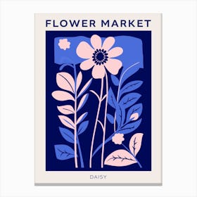 Blue Flower Market Poster Daisy 2 Canvas Print