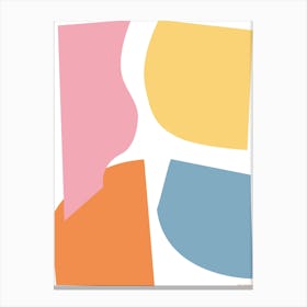 Collage Pink Orange Yellow White Graphic Abstract Canvas Print