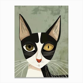 Black And White Cat 38 Canvas Print