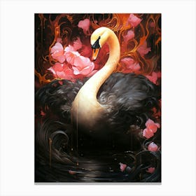 Floral Fantasy Swan Canvas Print