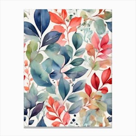 Watercolor Leaves Canvas Print