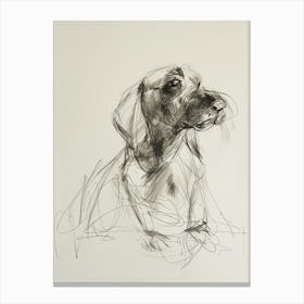 Dog Sepia Charcoal Line Canvas Print