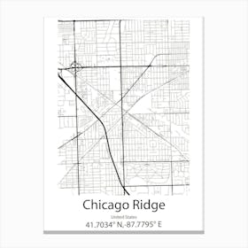 Chicago Heights,United States Minimalist Map Canvas Print