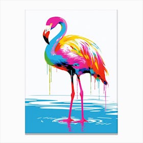 Andy Warhol Style Bird Flamingo 5 Canvas Print