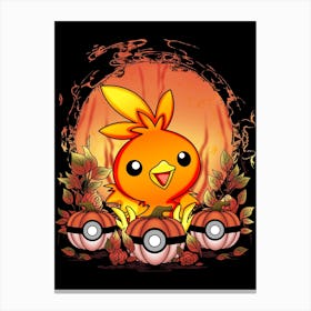 Torchic Spooky Night - Pokemon Halloween Canvas Print