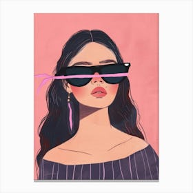 Girl With Sunglasses 7 Canvas Print