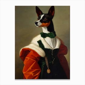 Toy Fox Terrier Renaissance Portrait Oil Painting Canvas Print
